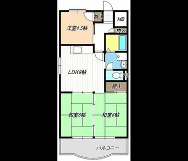 グリーンハイツ和【0301号室】の間取り