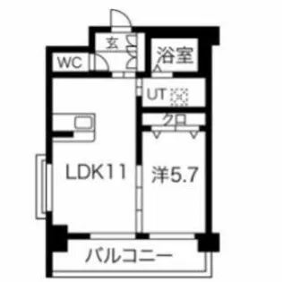 1LDKの間取り画像