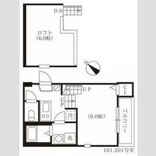 愛知県名古屋市南区明治1丁目【アパート】の間取り