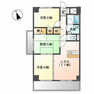 エトワール千代田【9階】の間取り