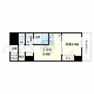 グランセジュール江坂【4階】の間取り