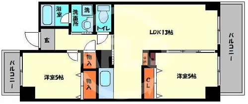 グレース九条【6階】の間取り