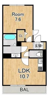 クレメント五個荘【1階】の間取り