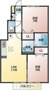 アリエント【102号室】の間取り