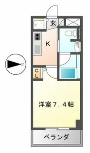 カーサビアンカ黒川【7階】の間取り