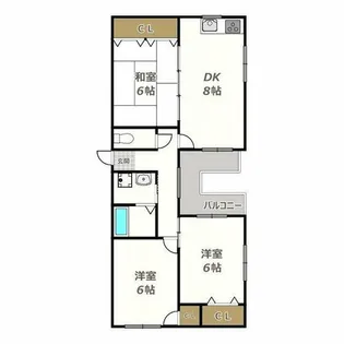 エフアール西田辺【3階】の間取り