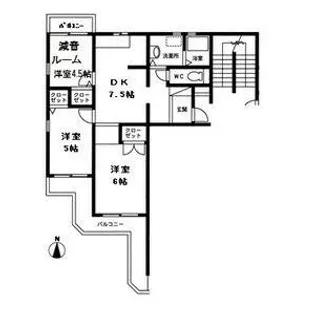 ヒルズ黒石【1階】の間取り