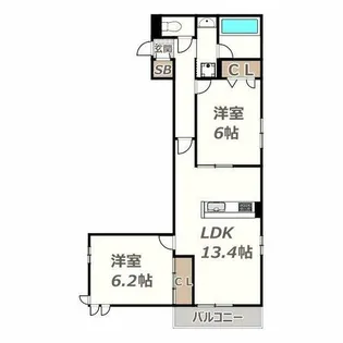 ミュゼリオ【302号室】の間取り