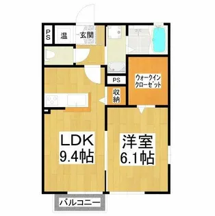 バイブリーコートD棟【2階】の間取り