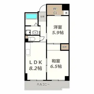 アクティ日乃出【7階】の間取り