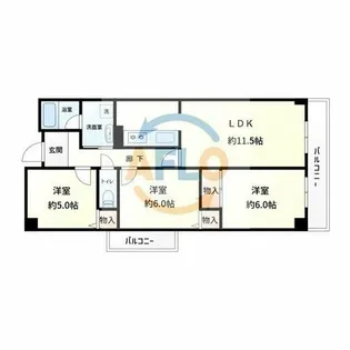 フレグランス鶴見【2階】の間取り