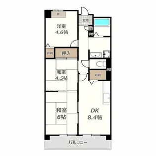 ラヴィータ南田辺【503号室】の間取り