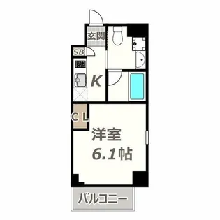 Live Casa 田辺【604号室】の間取り