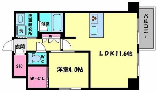LEGALAND+難波南【9階】の間取り