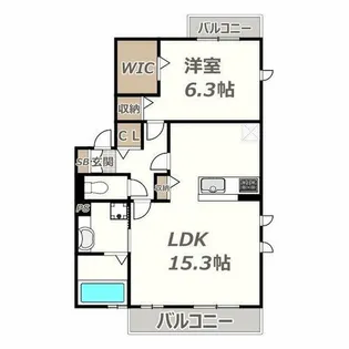セジュールコートあべのSR【1階】の間取り