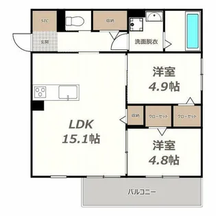 K1阪南町【1階】の間取り