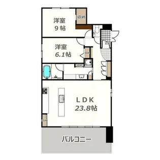 ヴィーブル帝塚山【101号室】の間取り