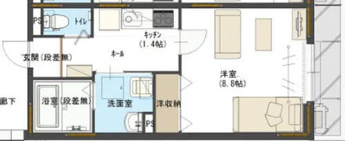 ユアメゾン西賀茂【1階】の間取り