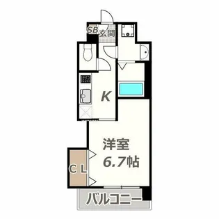 Luxe田辺【210号室】の間取り