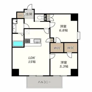 LEGALAND+ABENO SANMEICHO【601号室】の間取り