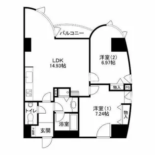 21コートマルナカ【7階】の間取り