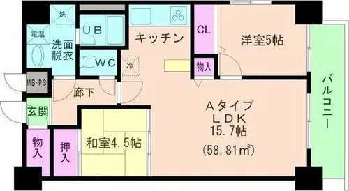 KM山坂【4階】の間取り
