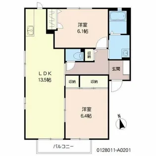 リヴ アヴェニール A棟【2階】の間取り