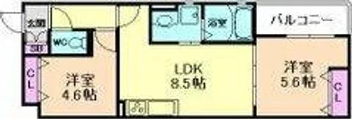 ラモーナ藤阪元町【1階】の間取り
