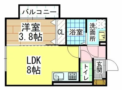 福岡県北九州市小倉北区下富野5丁目【アパート】の間取り