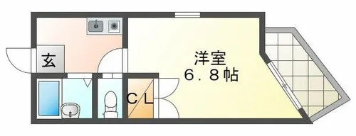 1Kの間取り画像