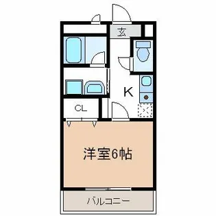 イリゼ【204号室】の間取り
