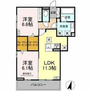 Celestia【103号室】の間取り
