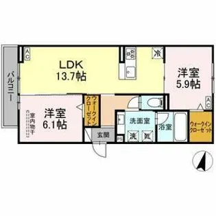 Celestia【201号室】の間取り