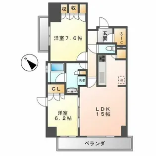 プライムメゾン高見【1002号室】の間取り