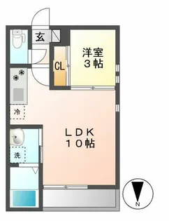 GRANDTIC MIZUKIRI【103号室】の間取り