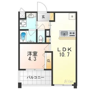 カスタリア壬生【4階】の間取り