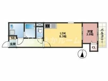 THE NOBLES 筥松【3階】の間取り