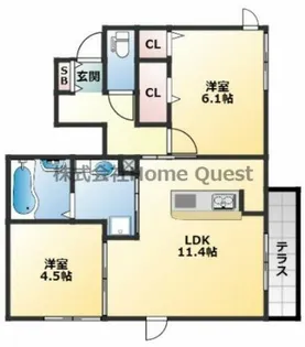 カーサルピナス【1階】の間取り