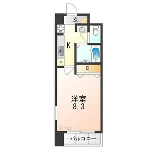 ハウスセゾン四条通【12階】の間取り