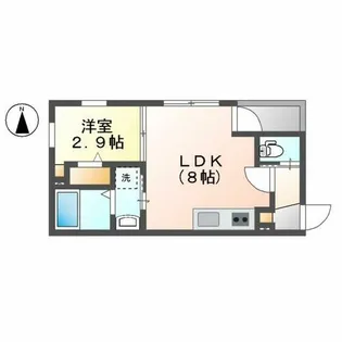 メイクス志賀本通【102号室】の間取り