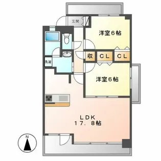 茶屋ヶ坂ライズ【9階】の間取り