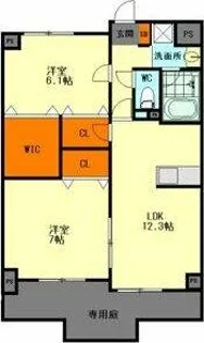 ヴィラヴェール【105号室】の間取り