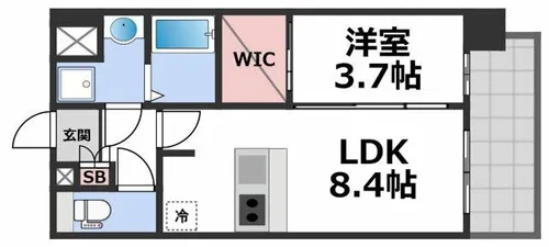 プレサンスOSAKA東成中本ハーヴィル【9階】の間取り
