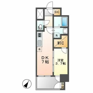 エステムコート名古屋新栄Ⅴラポール【1206号室】の間取り
