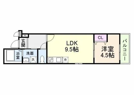 フジパレス中之島ウエスト【1階】の間取り