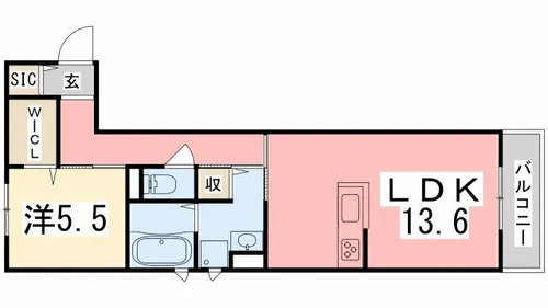 おたふく荘【3C号室】の間取り