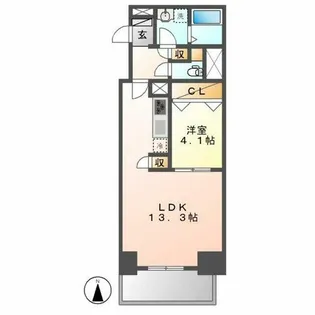プレサンス広小路通 葵【8階】の間取り