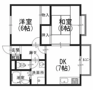 モアクレスト花田公園B棟【3階】の間取り