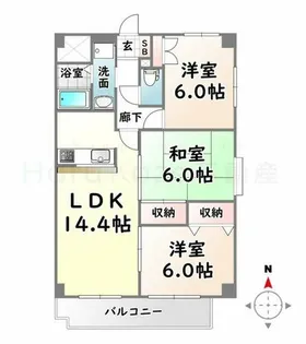 パーシモンヒルズ桜本町【5階】の間取り