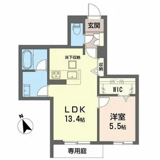 シャーメゾン岡田ハイテール【1階】の間取り